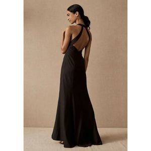 Anthropologie BHLDN Serephina Crepe Maxi Dress Black Size 2